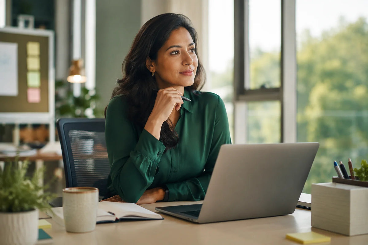 Working woman during her everyday workday