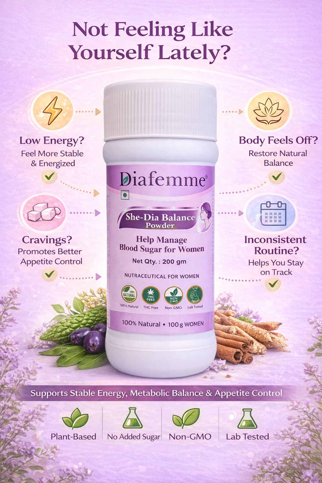 She Dia Balance Powder – Daily Energy &amp; Metabolic Balance Support for Women