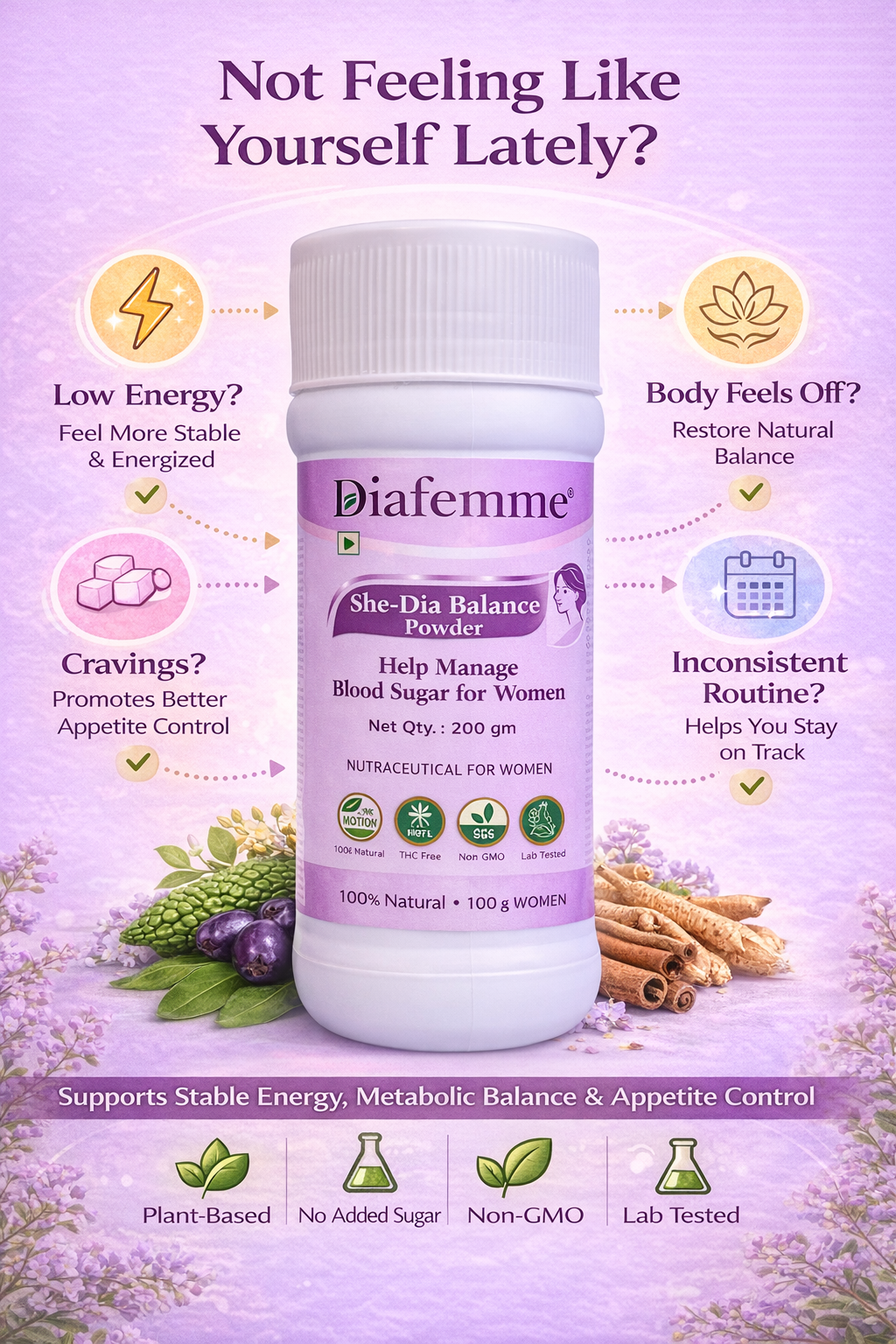 She Dia Balance Powder – Daily Energy &amp; Metabolic Balance Support for Women